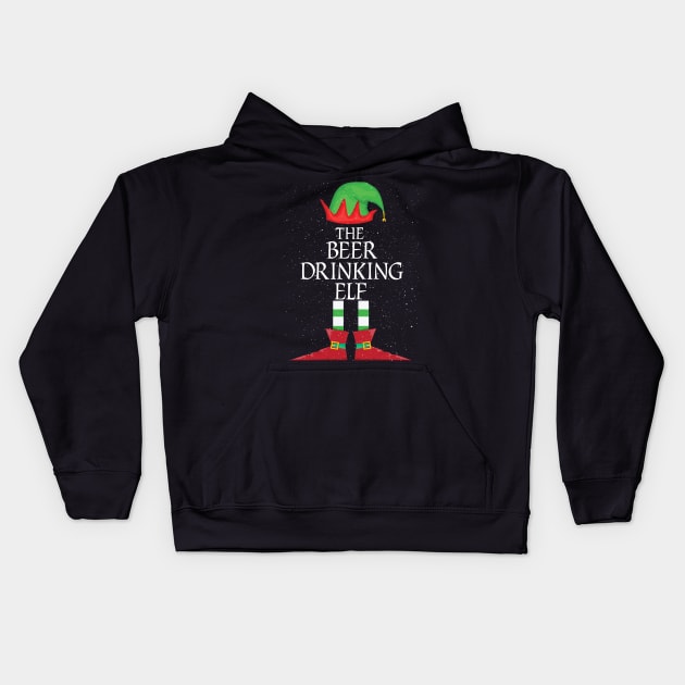 BEER DRINKING Elf Family Matching Christmas Group Funny Gift Kids Hoodie by kamahashirt